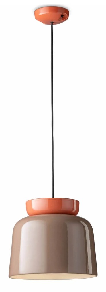 Ferroluce Decò  Corcovado  1-light pendant lamp C2744 Arancio pokè/Moka