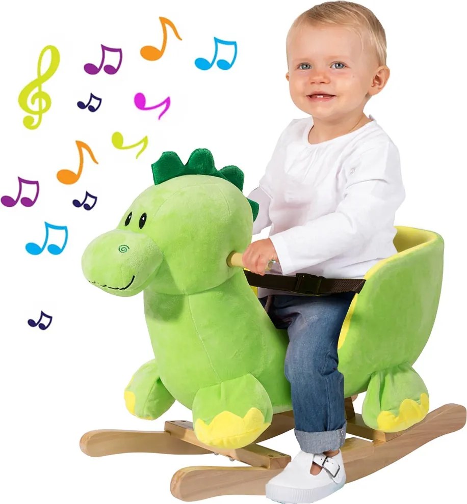Dinosauro a Dondolo Cavalcabile Peluche Giocattolo Bambini con Suono...