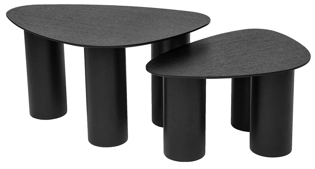 Tavolini da salotto estraibili design in legno nero (set di 2) FOLEEN