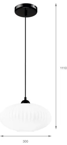 Lampadario a sospensione con filo HARMA 1xE27/15W/230V diametro 30 cm bianco/nero