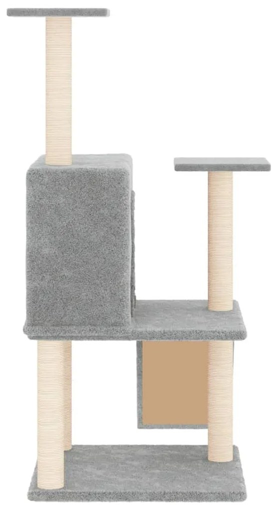 Albero per gatti con tiragraffi in sisal grigio chiaro 109 cm