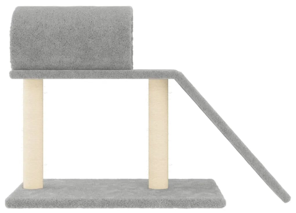 Pali tiragraffi gatti tunnel e scaletta grigio chiaro 55,5 cm