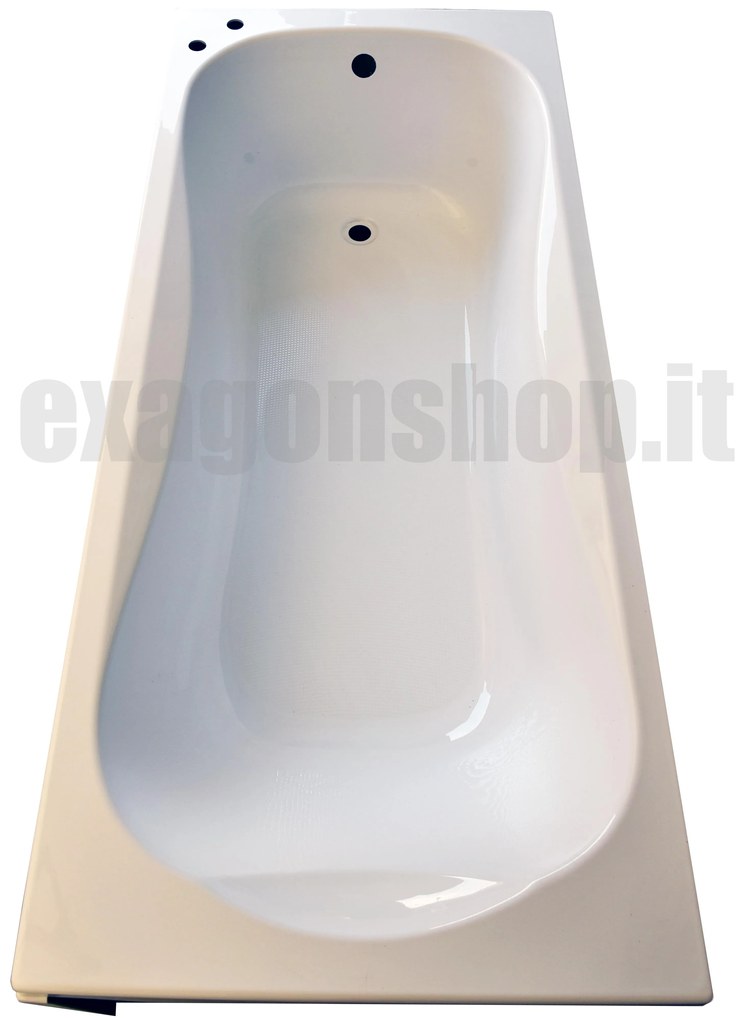 Novellini Calypso Vasca standard 170x80 con telaio colonna di Scarico senza rubinetteria e 2 pannelli bianco