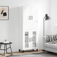 Credenza Bianco Lucido 69,5x34x180 cm in Legno Multistrato 3195757