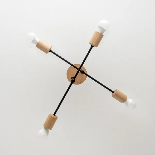 Plafoniera da soffitto CAMBRIDGE 4xE27/15W/230V pino