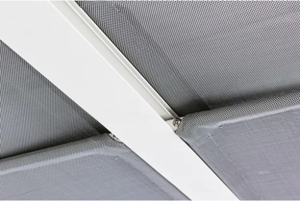 Pergola In Alluminio 3x3,6 m Gazebo Bianco Con Tettuccio Scorrevole Grigio Noah Bizzotto