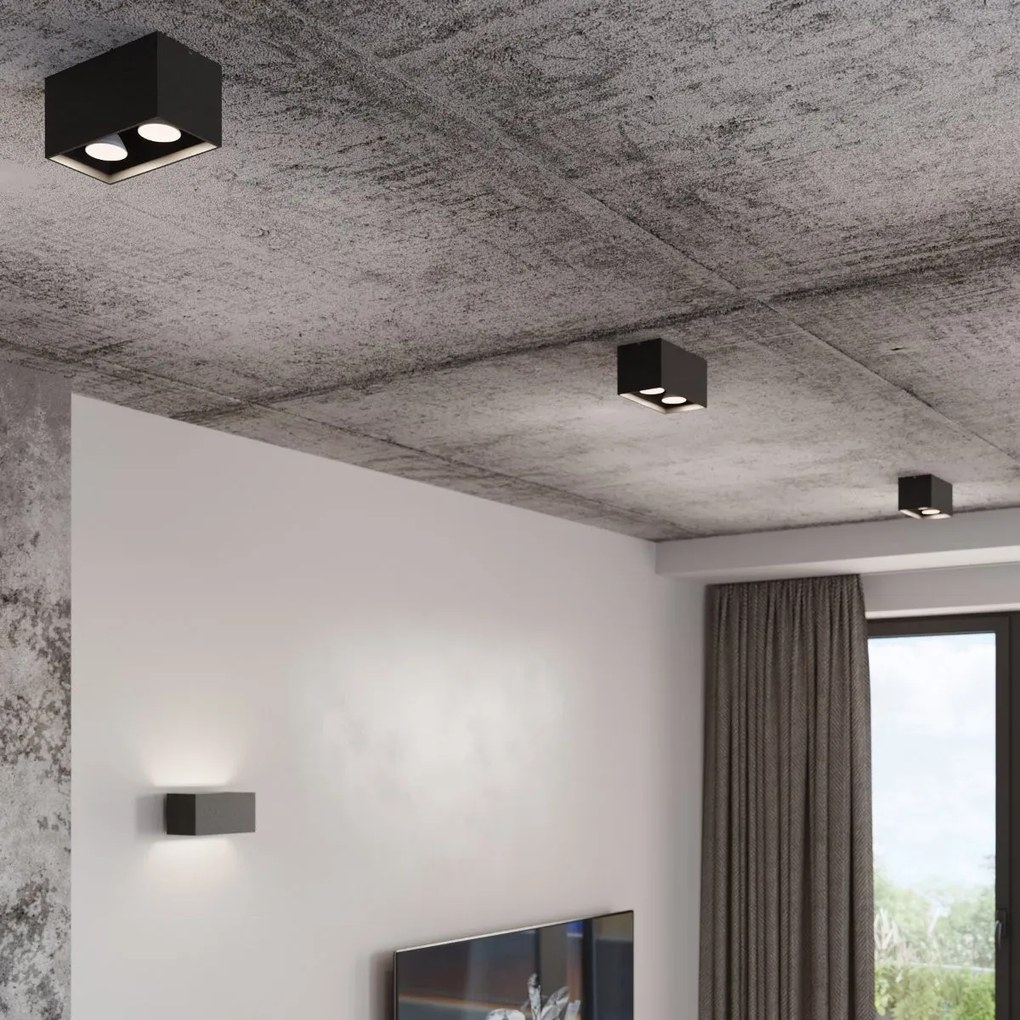 Applique Rettangolare da soffitto 2xGU10 QUAD in alluminio