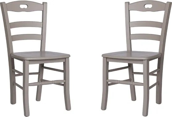 Sedia da cucina con seduta legno LOIRE Laccato Tortora SET 2 PZ