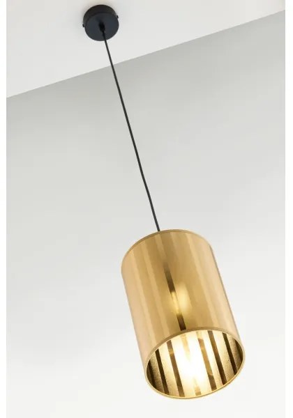 Jupiter 2090 - Lampadario sospeso a cavo CORTINA 1xE27/15W/230V oro/nero