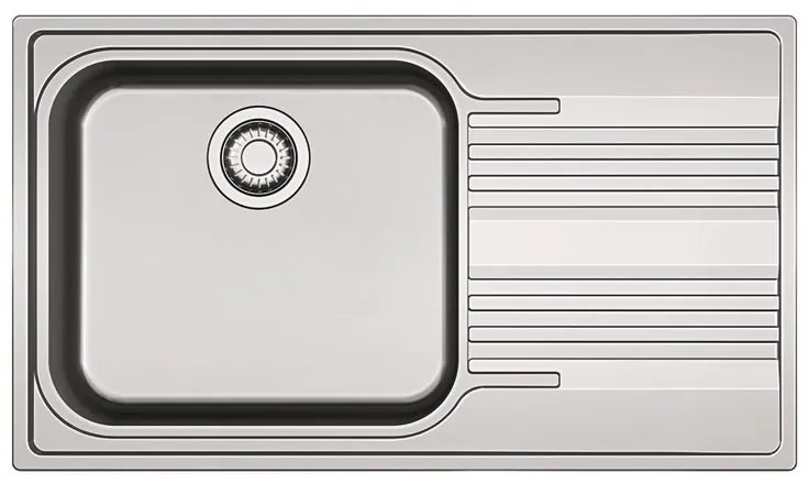 Lavello integrato 1 vasca con gocciolatoio a destra FRANKE Smart LB inox L 50 x L 86 cm argento