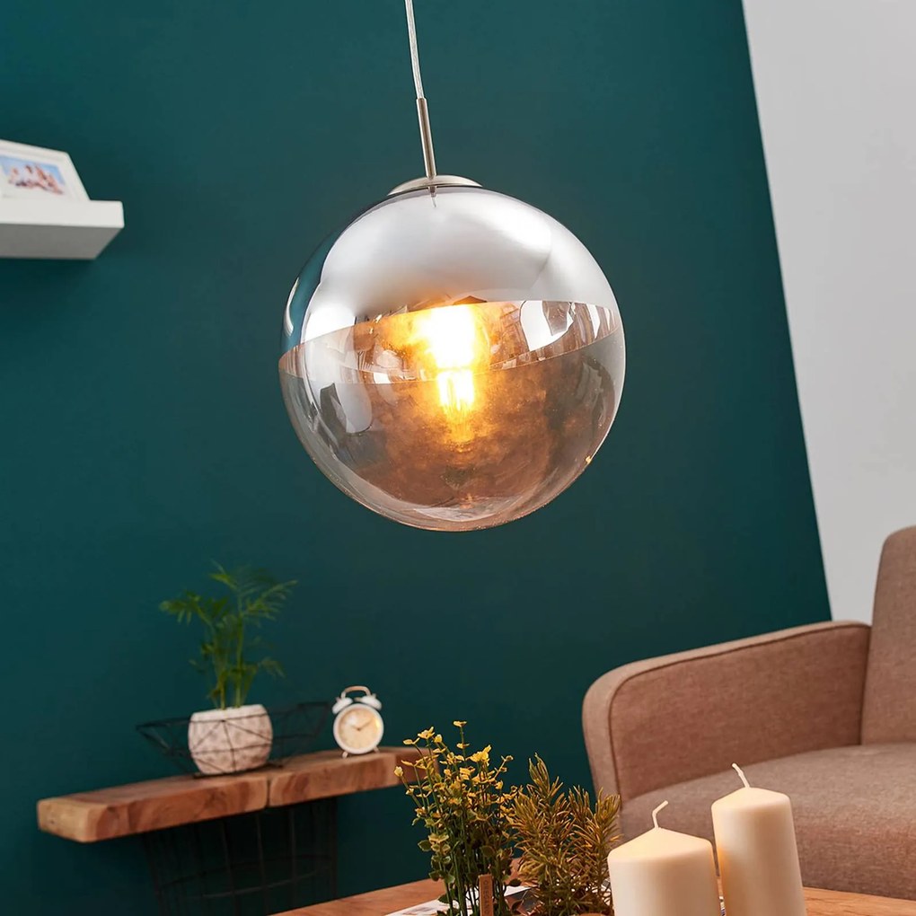 Lindby Lampada a sospensione Ravena con 1 sfera di vetro