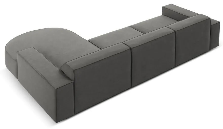 Divano angolare in velluto grigio (angolo destro) Jodie - Micadoni Home