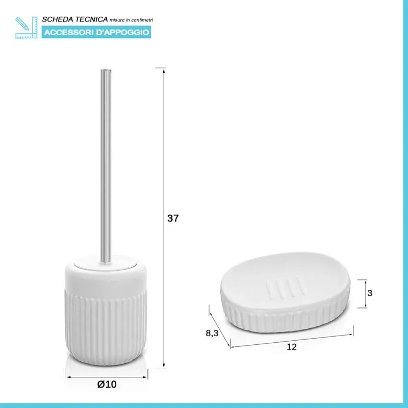 Set completo accessori bagno bianco in ceramica Cup