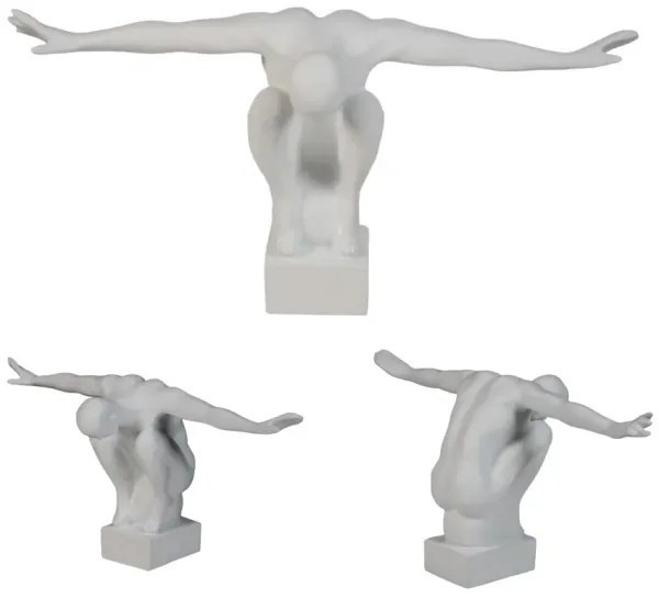 Decorazione da tavolo 19,5 x 16 x 38,5 cm resina/bianca