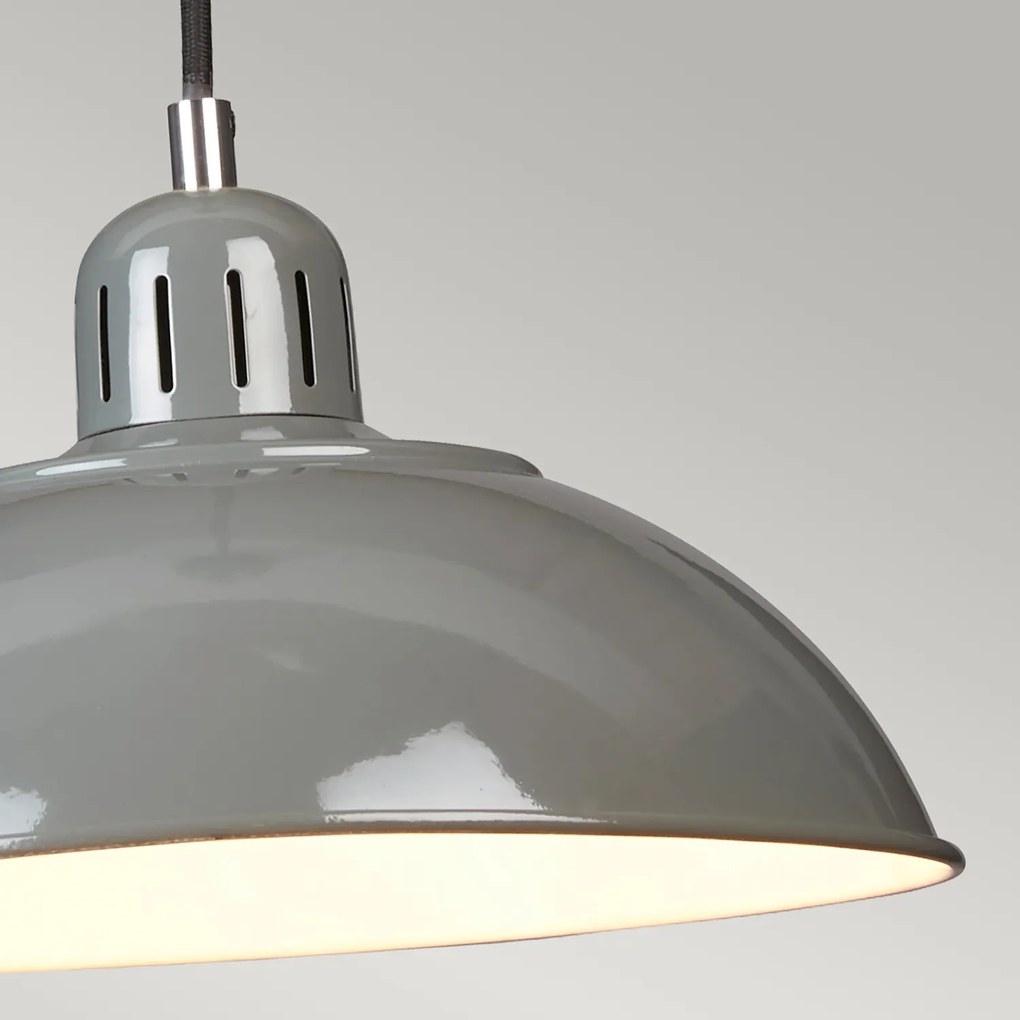 Sospensione Contemporanea Franklin Acciaio Grigio 1 Luce E27