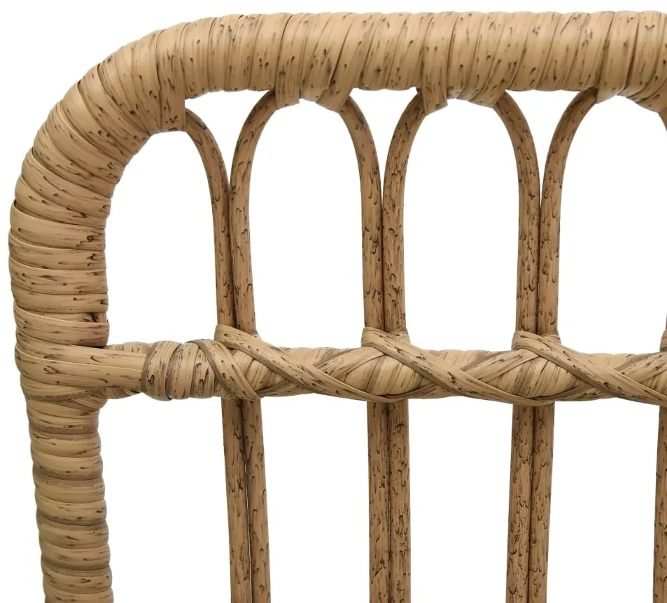 Sedia da giardino in polyrattan marrone chiaro