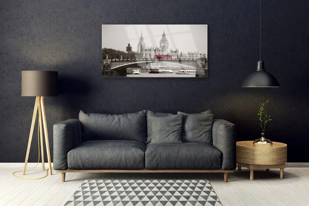 Quadro su vetro Ponte del Big Ben di Londra 100x50 cm