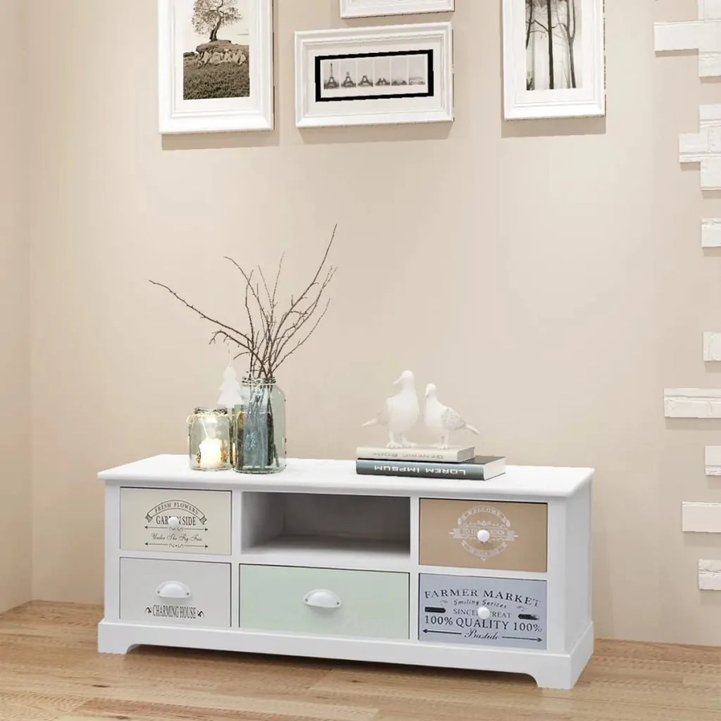 Mobile Porta Tv İn Stile Francese İn Legno /