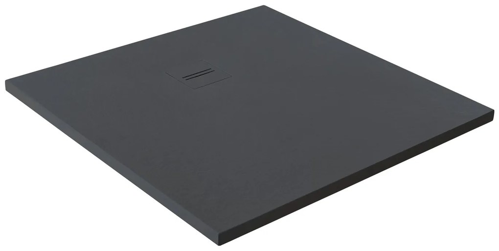 Piatto doccia in resina Cosmos Stone antracite L 70 x L 90 x H 3 cm