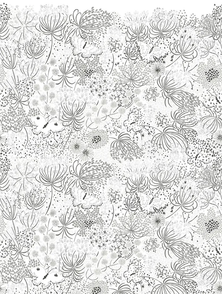 Isidore Leroy Carta da parati panoramica Ombelles - Gris
