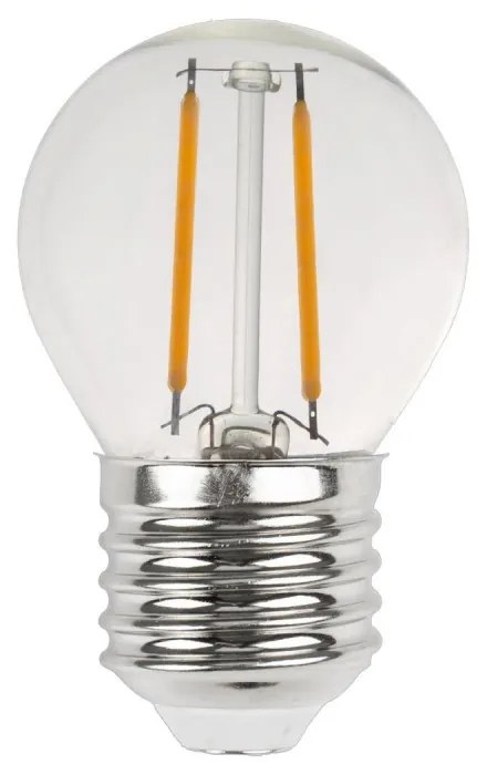 Lampada LED E27 2W a Filamento 140lm/W, No Flickering - G45 Colore  Bianco Caldo 2.700K