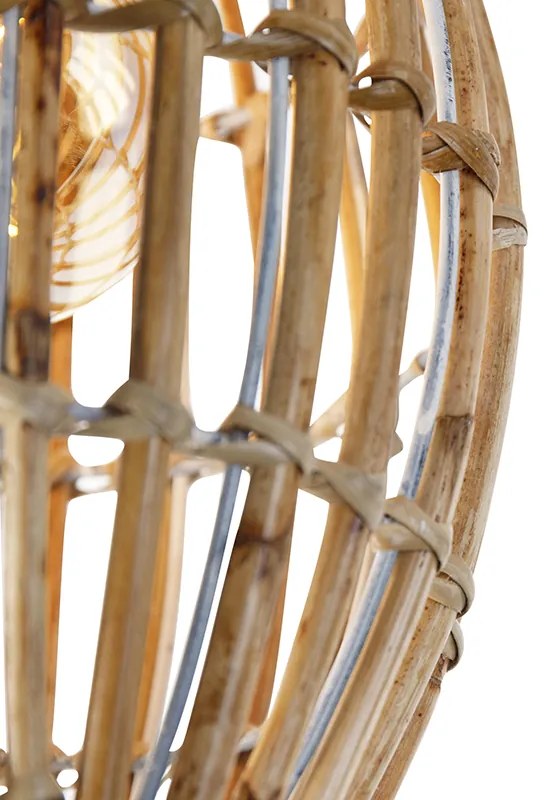 Plafoniera rustica in bambù e bianco - Canna Capsule