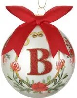 Pallina Natale lettera B 10 cm Royal Garden