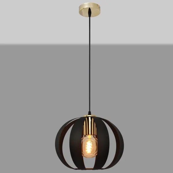 Lampadario a sospensione con filo NEWTON 1xE27/15W/230V nero/oro