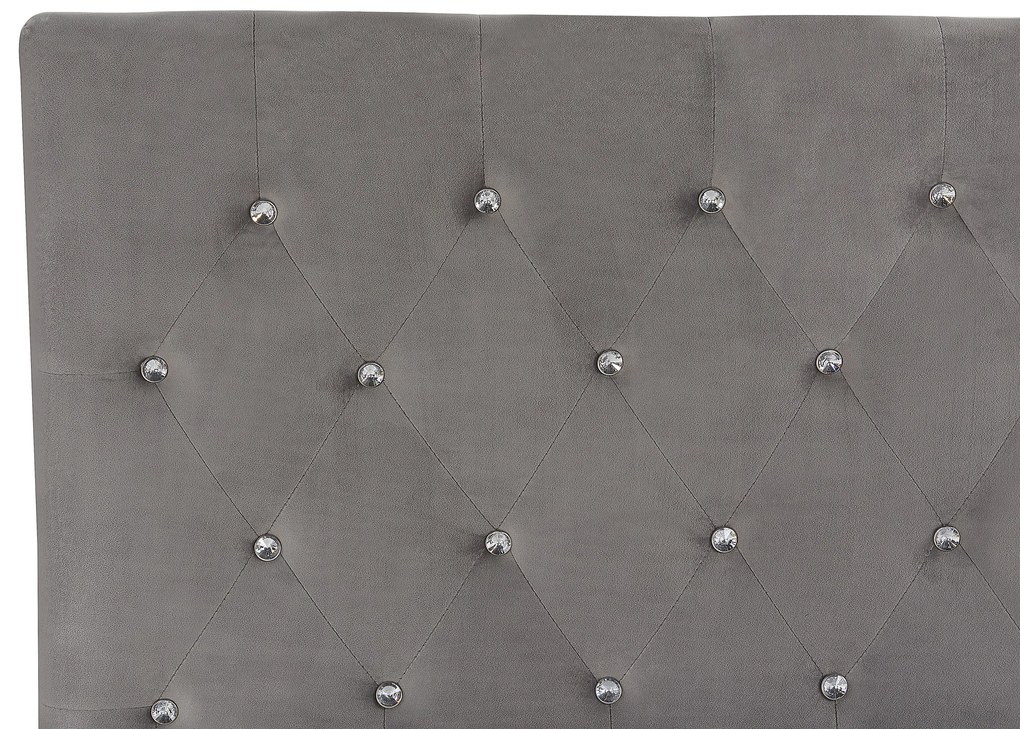 Letto contenitore velluto grigio 180x200 cm AMIENS Beliani