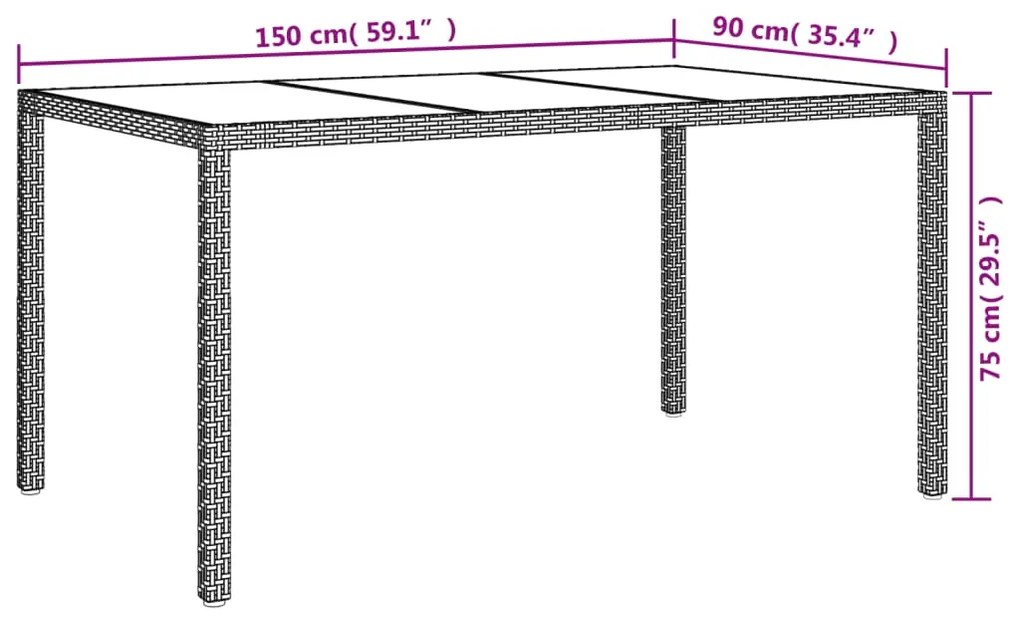 Set da Pranzo da Giardino 7 pz con Cuscini in Polyrattan Bianco