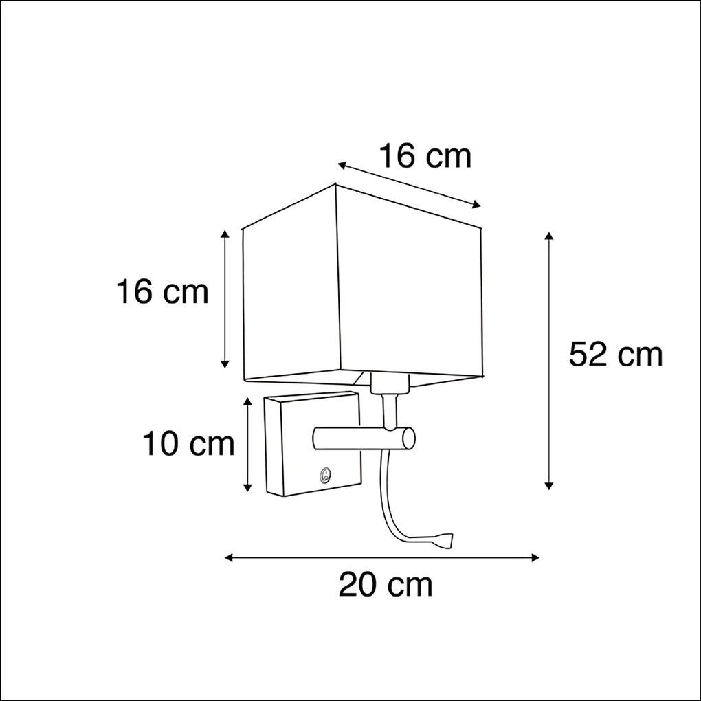 Lampada da parete intelligente nera con USB incl. Wifi A60 e GU10 - Zeno