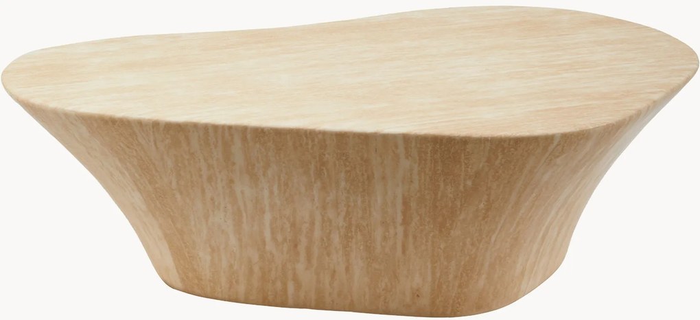 Tavolino da salotto effetto travertino dalla forma organica Iris