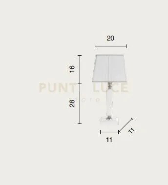 Lume piccolo cherubini cristallo e cromo con paralume bianco l.20cm...