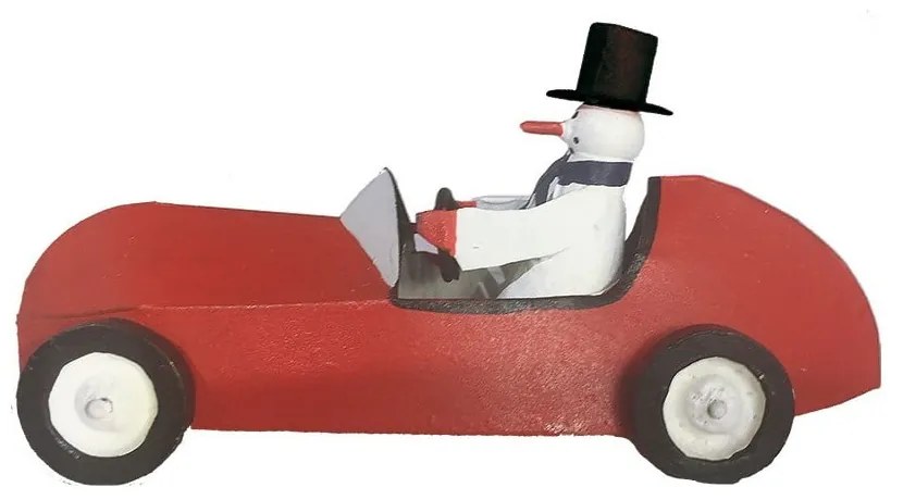 Statuetta di Natale Snowman in Sportscar - G-Bork