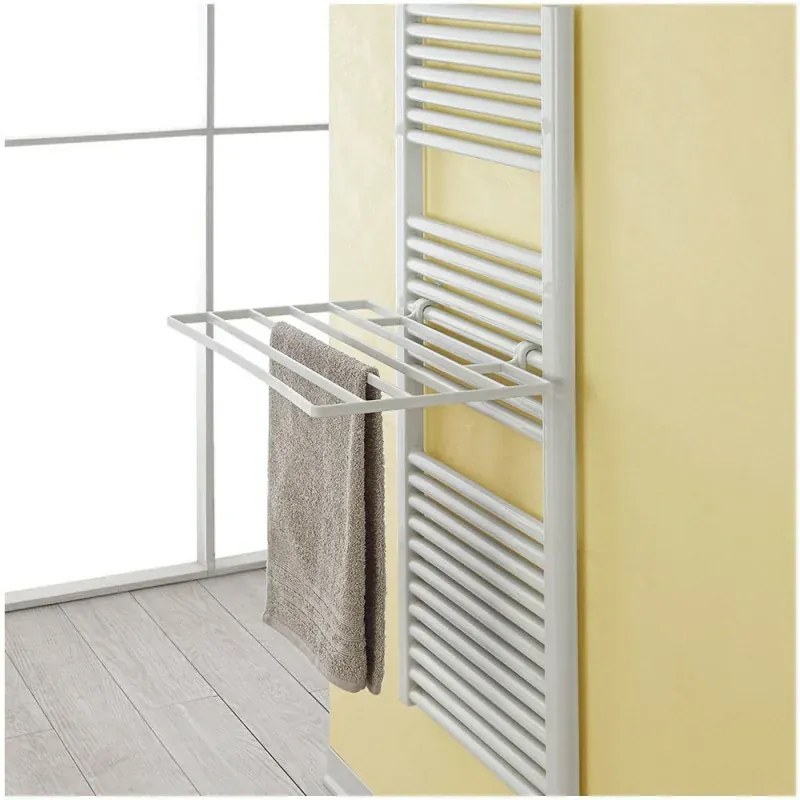 Stendibiancheria termoarredo universale in plastica bianca rigida set 2 pezzi