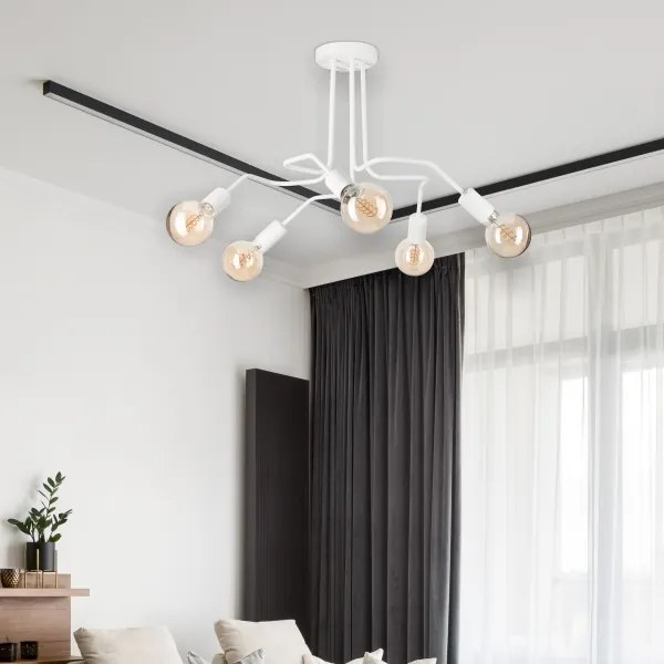 Lampadario a plafone MATYLDA 5xE27/60W/230V bianco