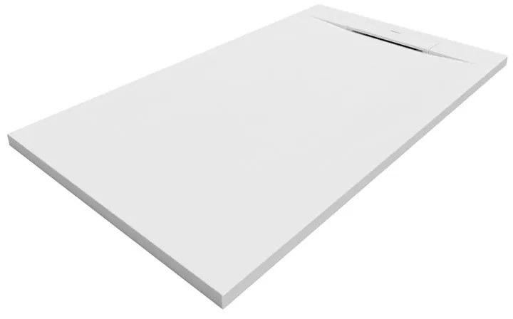 Piatto doccia SANYCCES in resina Siena bianco L 70 x L 120 cm opaco effetto pietra