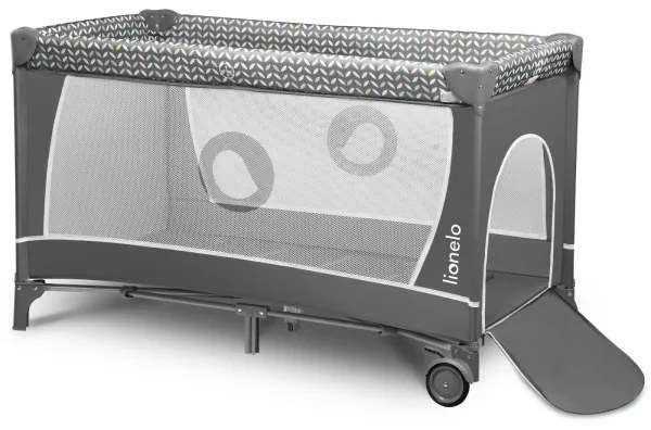 Lionelo - Lettino da viaggio FLOWER Grigio Scandi