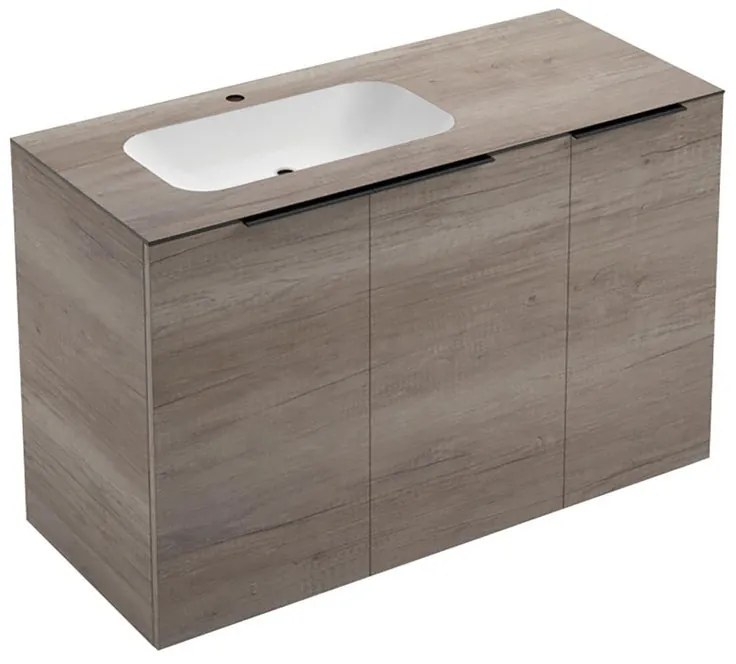Mobile sottolavabo e lavabo Solid per vasca a sinistra rovere sable L 120 x H 92 x P 51 cm, 2 ante