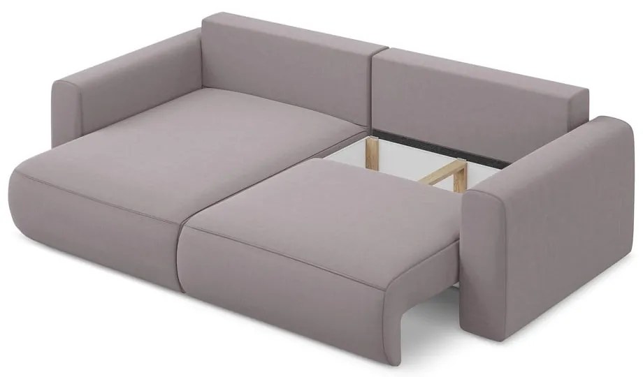 Divano angolare lavanda allungabile/con contenitore (con penisola a sinistra/con chaise lounge) con rivestimento in velluto Kapua – Makamii