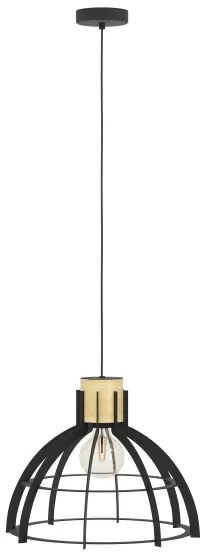 Eglo 43769 - Lampadario a sospensione con filo STILLINGTON 1xE27/40W/230V nero