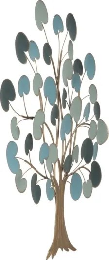 Pannello Decorativo A Parete Albero 89x2,5x90 Cm In Ferro Apple Blu Chiaro
