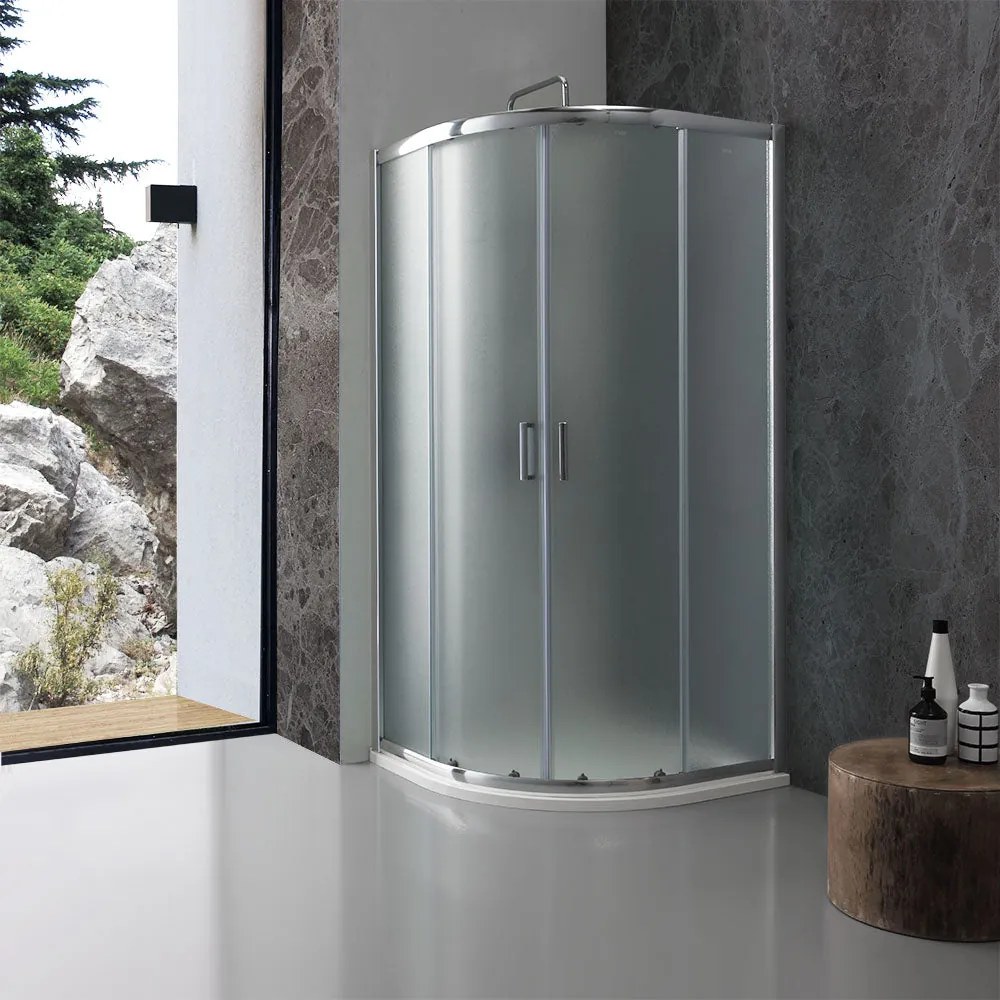 Box Doccia Semicircolare 80X80 6 Mm Cristallo Opaco | Genova