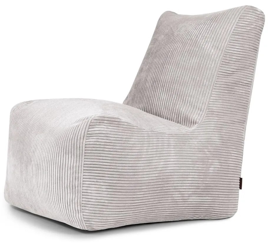 Puof a sacco grigio chiaro con rivestimento in velluto a coste Seat Lounge – SLOWDOWN