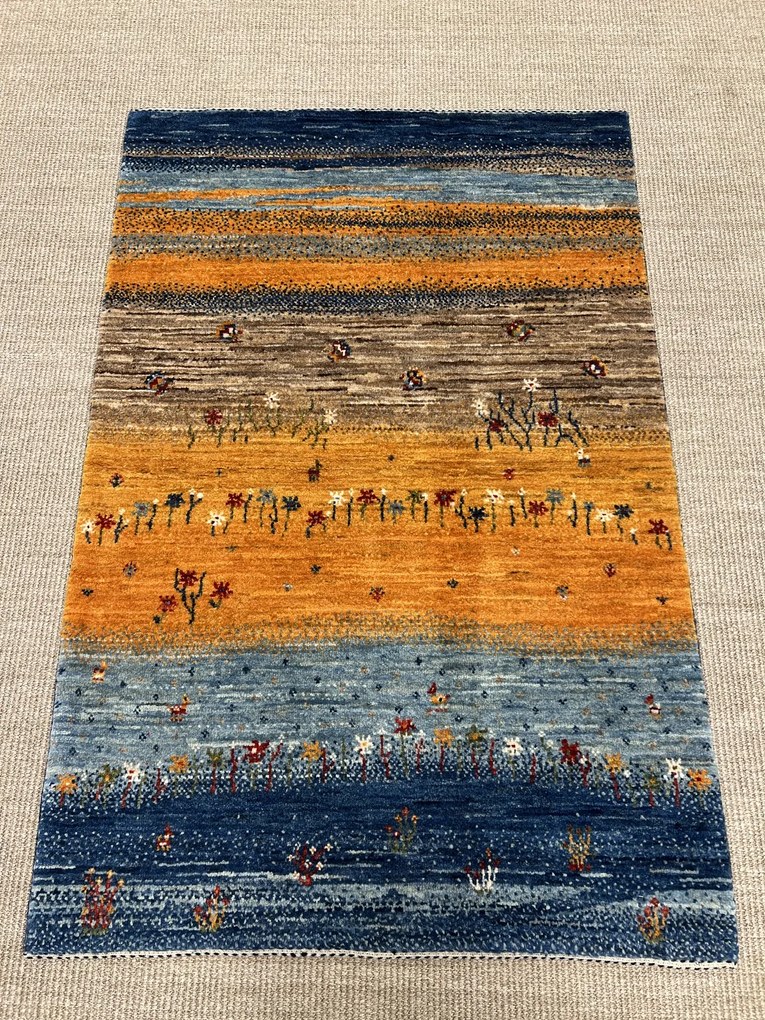 Loribaft Tappeto persiano 90 x 130 Blu (Iran) Annodato A Mano