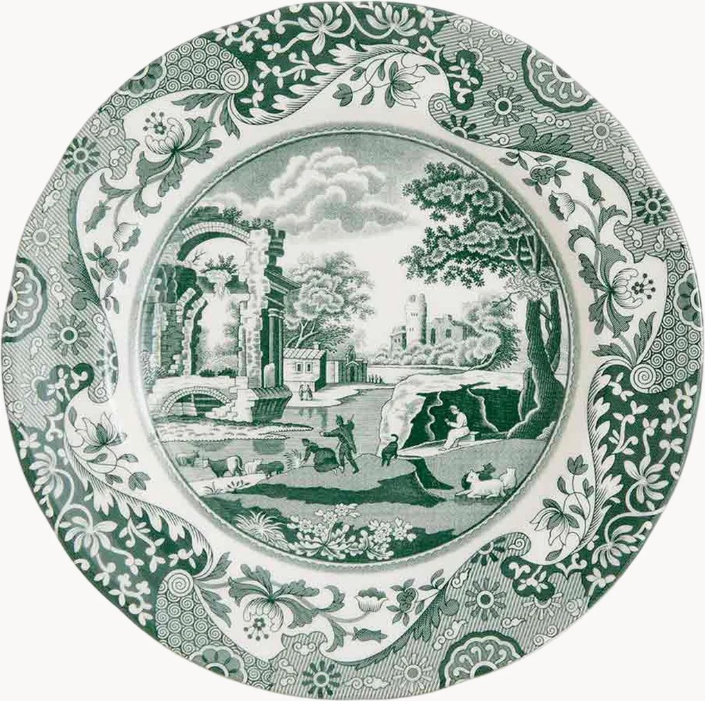 Set di 4 piatti da dessert in gres Heritage Green