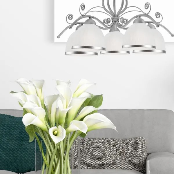 Lampadario a catena RETRO II 5xE27/60W/230V argento