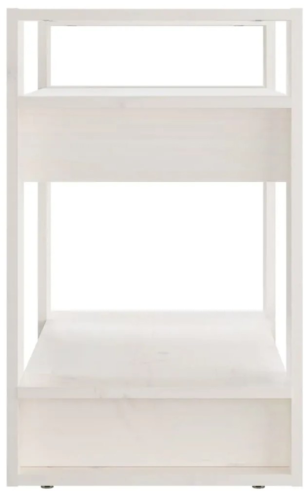 Libreria/divisorio bianco 60x35x57 cm in legno massello di pino