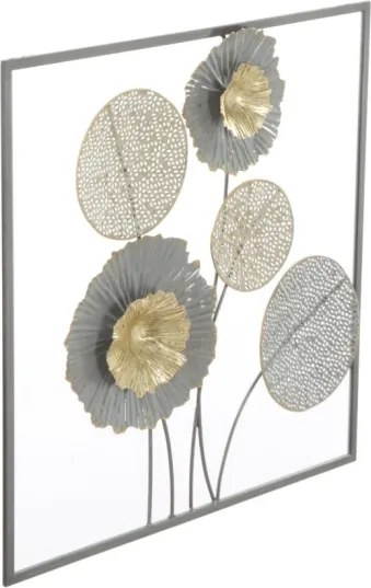 Pannello Decorativo a Fiori Sqity 50x3,8x50 Cm In Ferro Multicolore