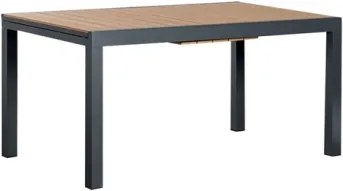 Tavolo In Alluminio Allungabile Effetto Legno 100x200-300 Cm Antracite